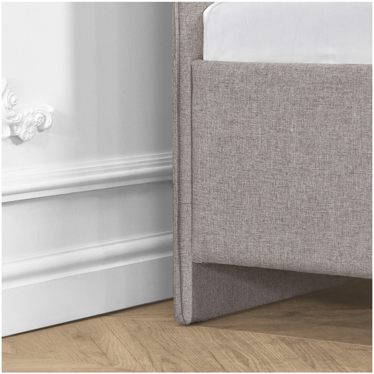 Кровать односпальная с ортопедическим основанием и высокими ножками 90х200 серая Costa - изображение 8