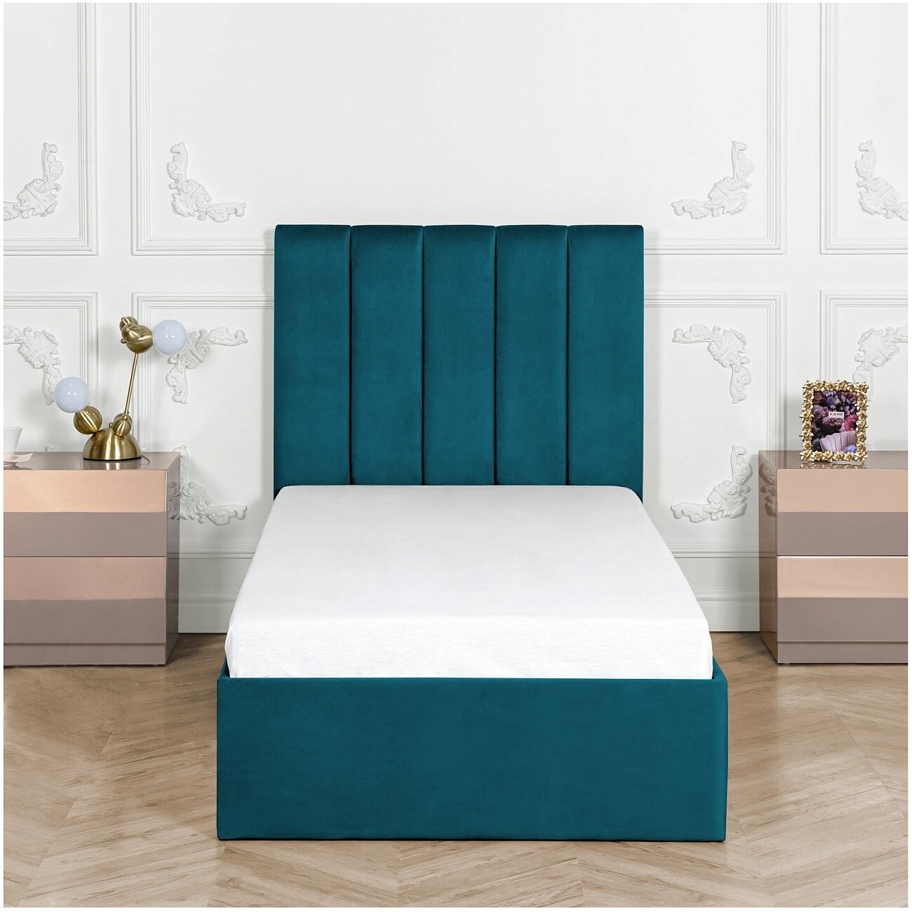 Кровать подростковая с подъемным механизмом и ящиком для белья 90х200 изумрудная Вега - изображение 7