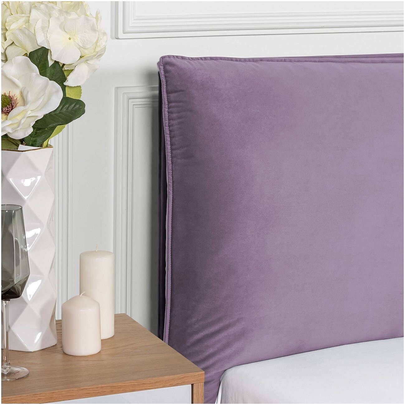 Кровать полутораспальная с подъемным механизмом и ящиком для белья 140х200 сиреневая "Эстетика" - изображение 2