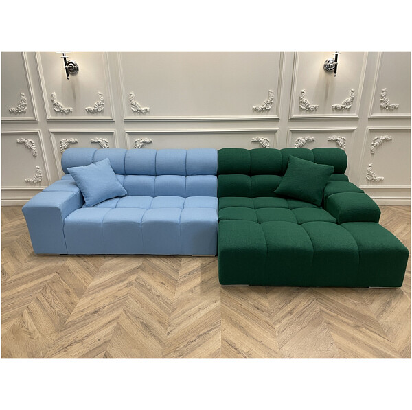 Диван модульный трехместный правый голубой, зеленый Tufty-Time Sofa - изображение 1