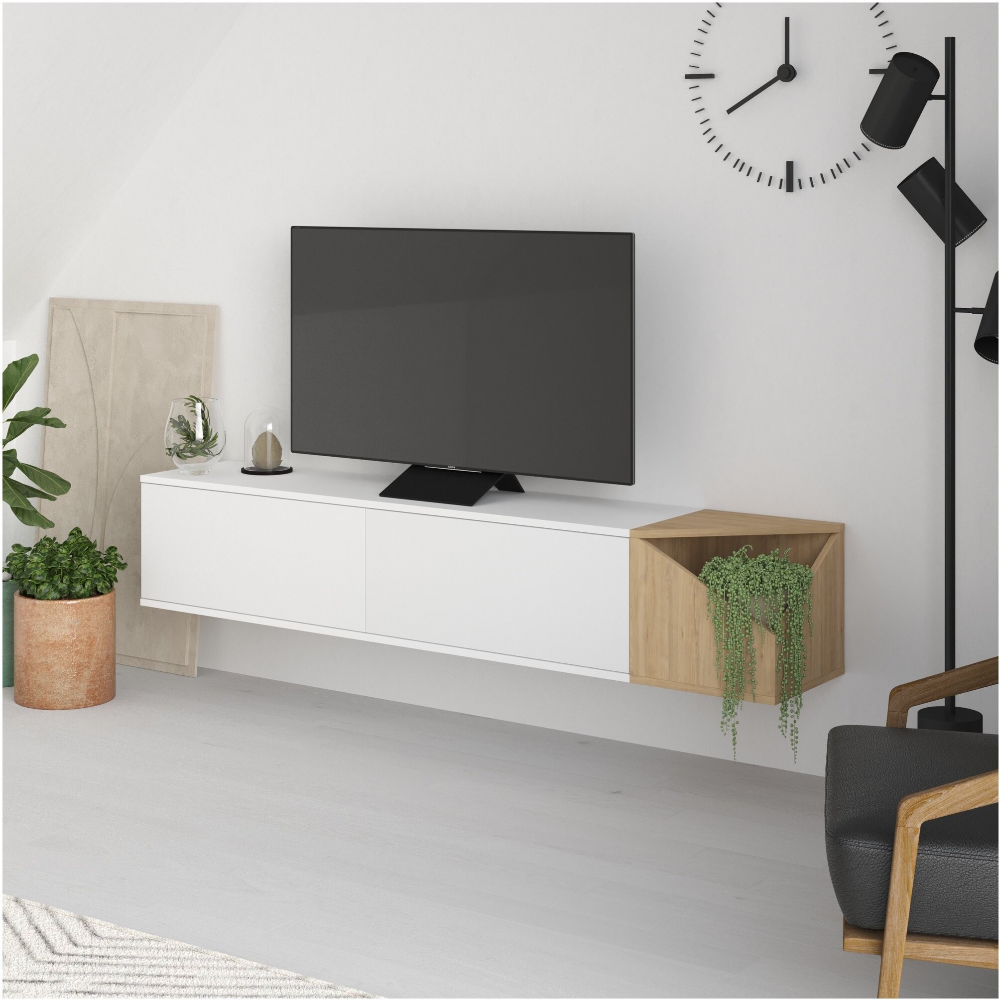 Floating tv stand 2024 white ikea