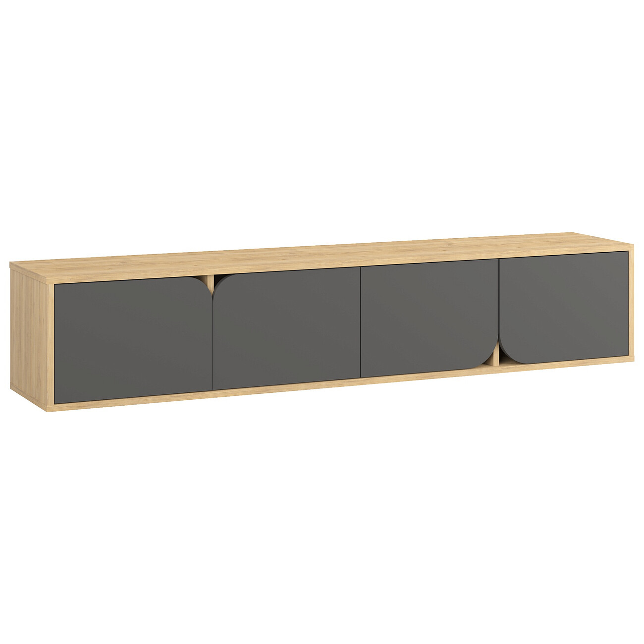 Тумба под телевизор подвесная дуб, серая Spark Tv Stand Oak LEV00539 -  купить за 26325 руб в интернет-магазине DG-Home