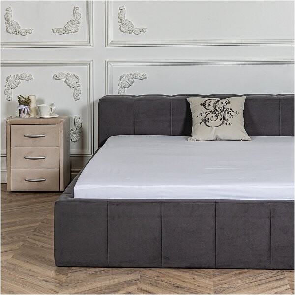 Кровать двуспальная 160х200 серая Bonaldo - изображение 1