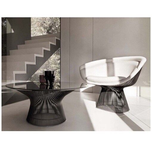 Журнальный столик со стеклянной столешницей хром Platner - изображение 1