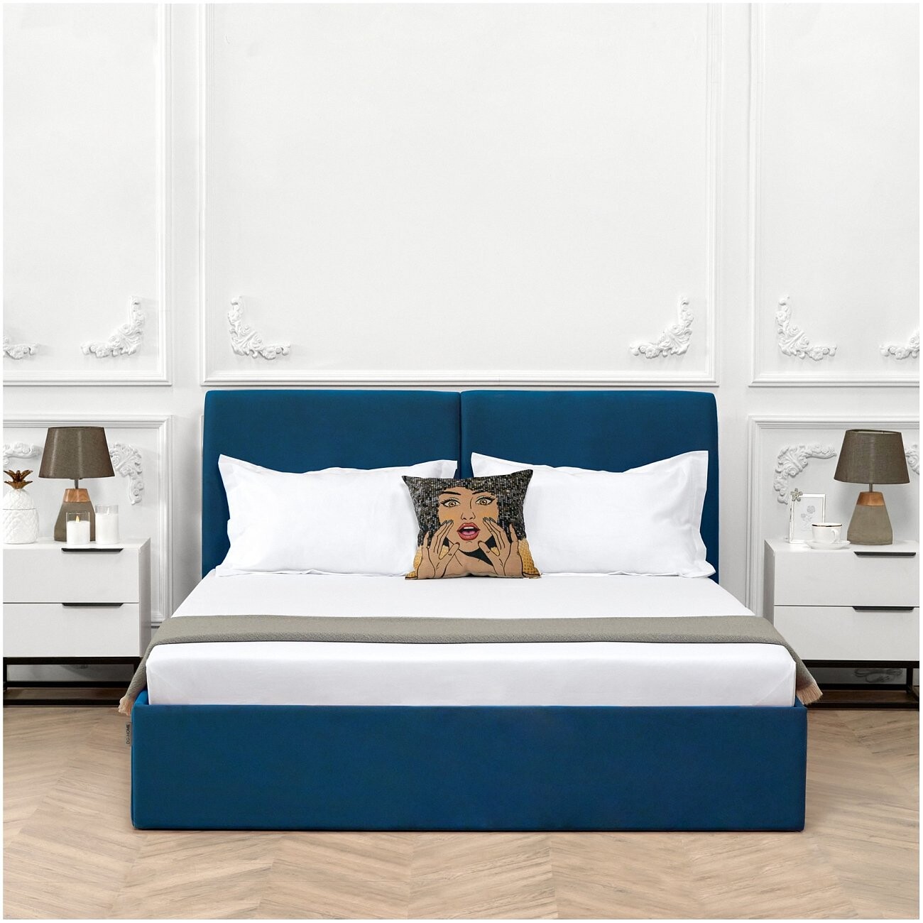 Кровать полутораспальная с подъемным механизмом и ящиком для белья 140х200 капри "Альба" - изображение 5