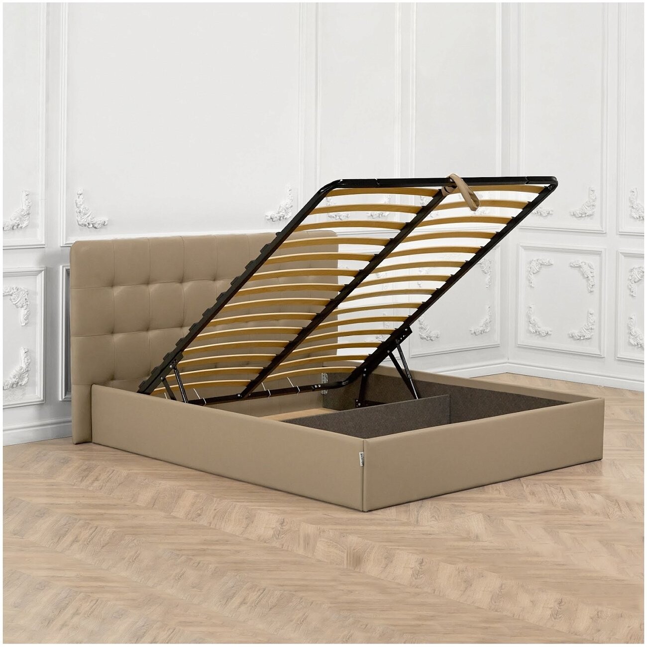 Кровать полутораспальная с подъемным механизмом и ящиком для белья 140х200 бронзовая "Наоми" - изображение 3