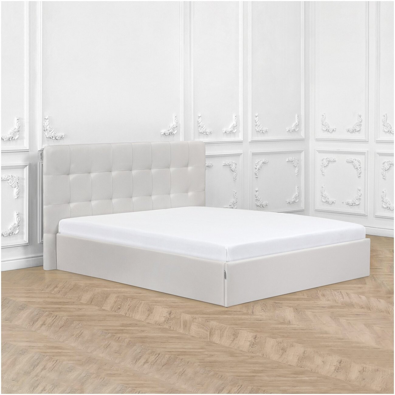 Кровать полутораспальная с подъемным механизмом и ящиком для белья 140х200 белая "Наоми" - изображение 7