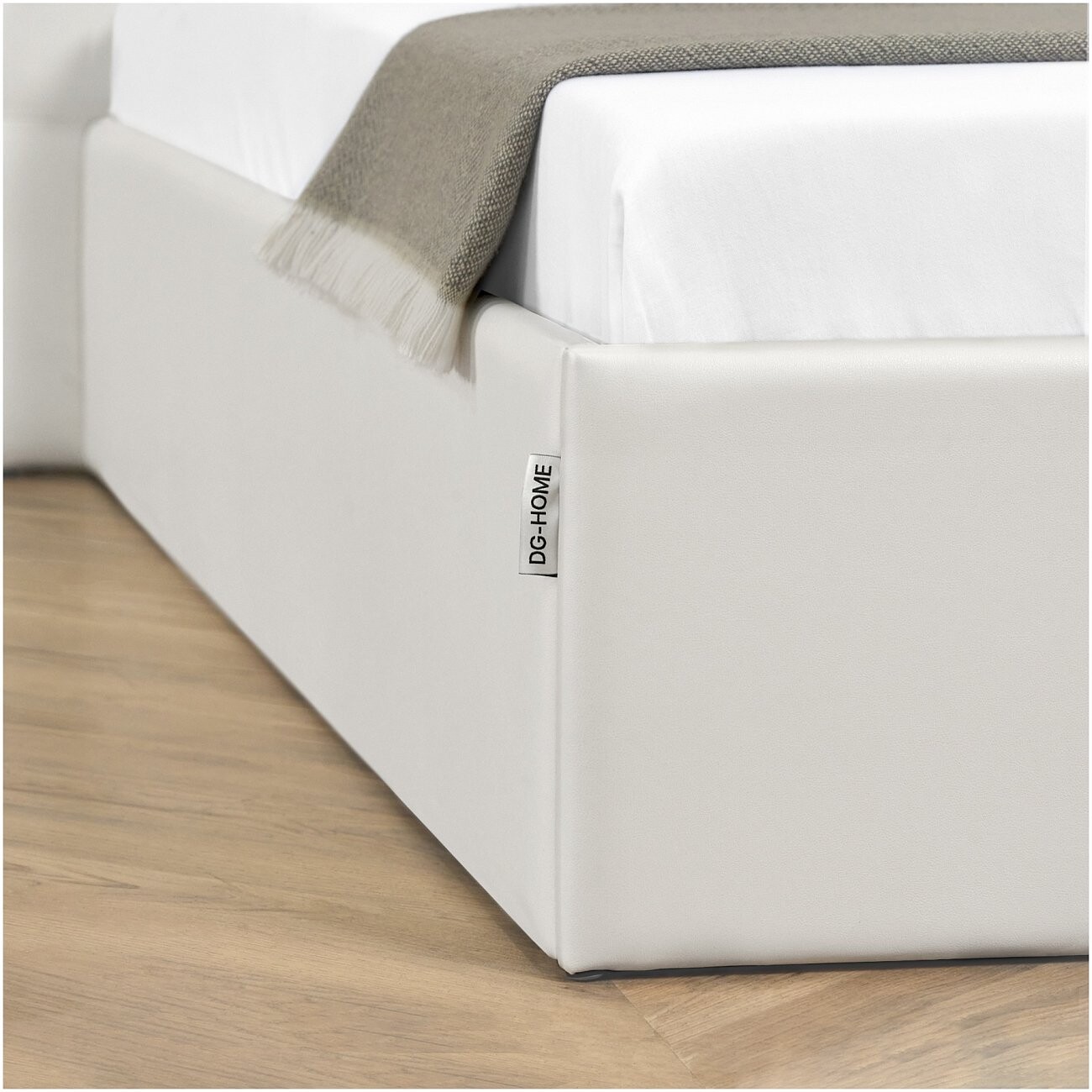 Кровать полутораспальная с подъемным механизмом и ящиком для белья 140х200 белая "Наоми" - изображение 9