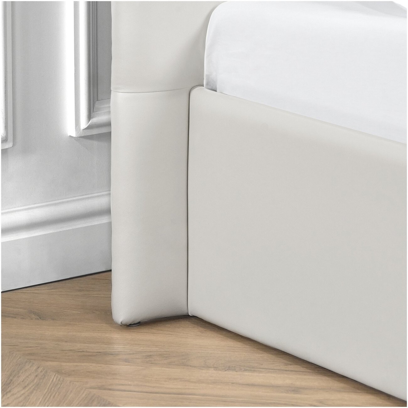 Кровать евро с подъемным механизмом и ящиком для белья 200х200 белая "Наоми" - изображение 10