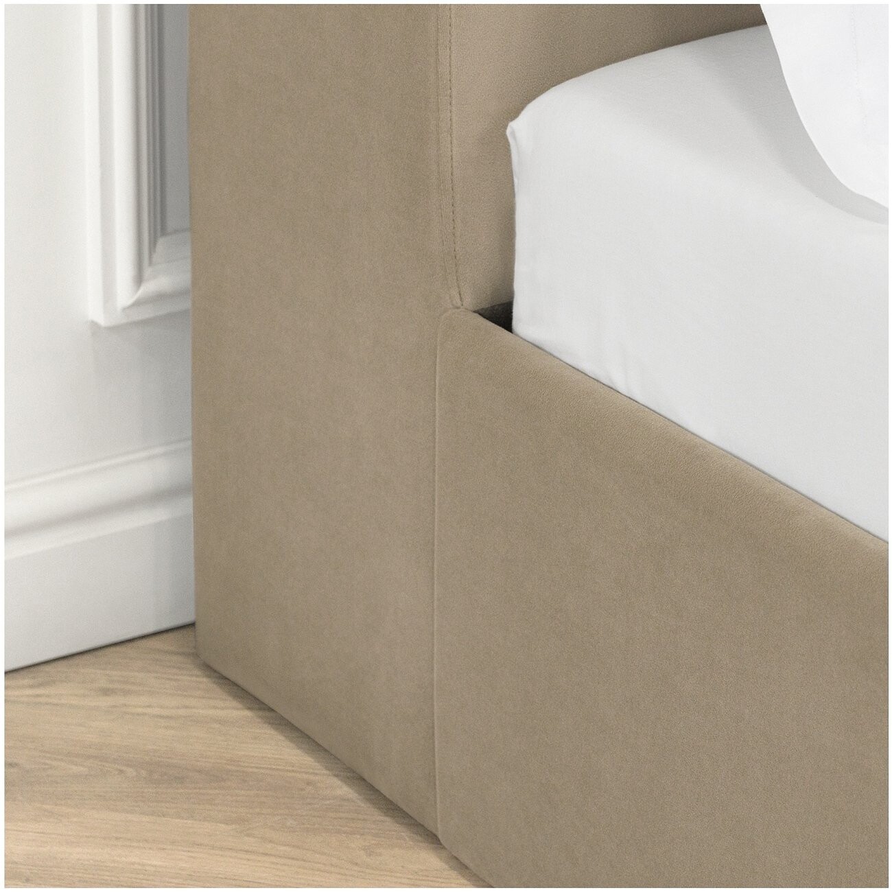 Кровать двуспальная с подъемным механизмом и ящиком для белья 160х200 бежевая "Альба" - изображение 13