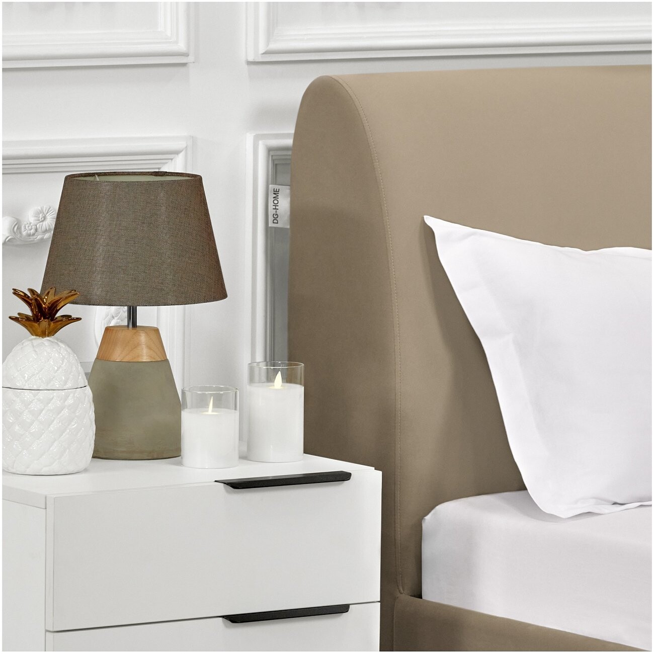 Кровать двуспальная с подъемным механизмом и ящиком для белья 160х200 бежевая "Альба" - изображение 14