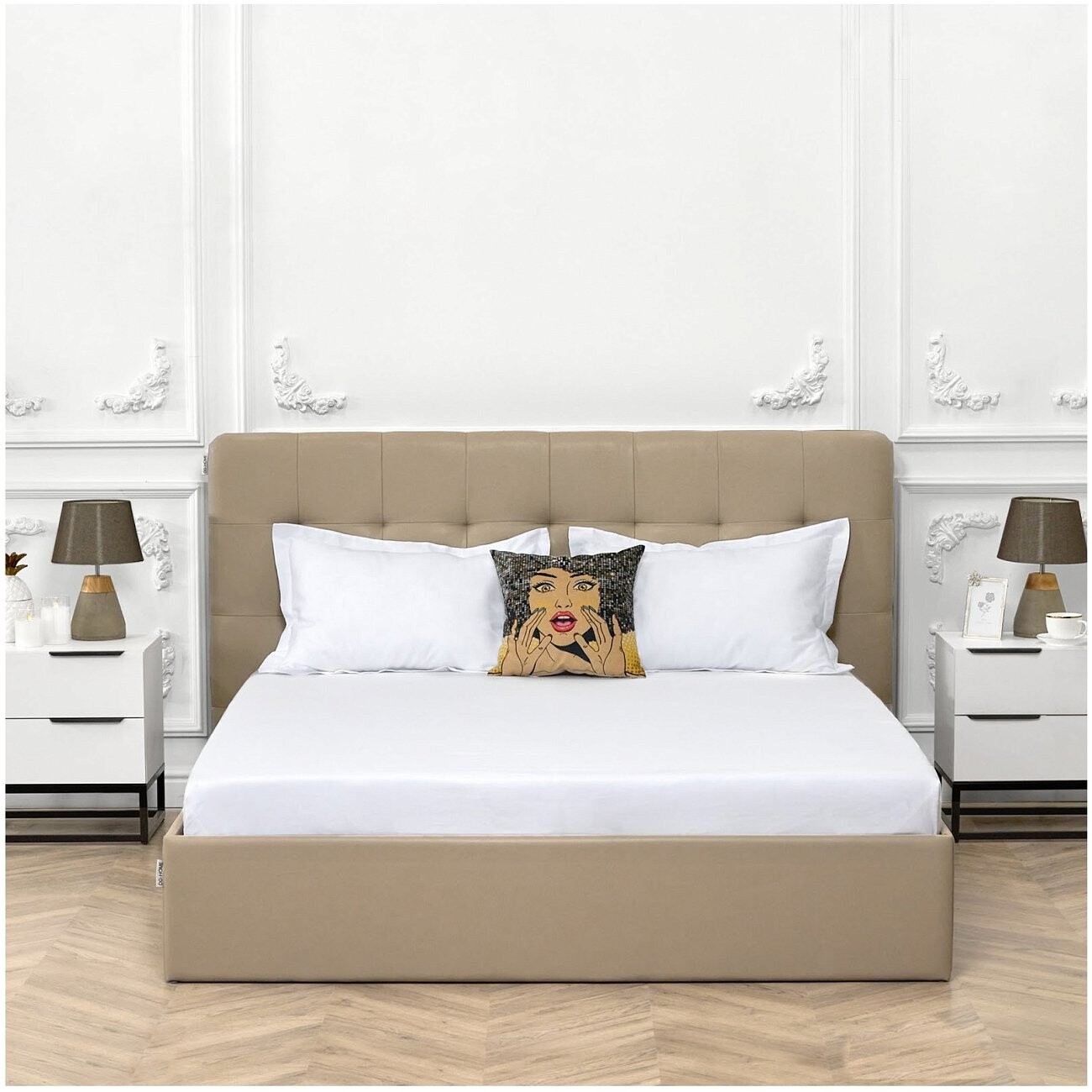 Кровать двуспальная с подъемным механизмом и ящиком для белья 180х200 бронзовая "Наоми" - изображение 5