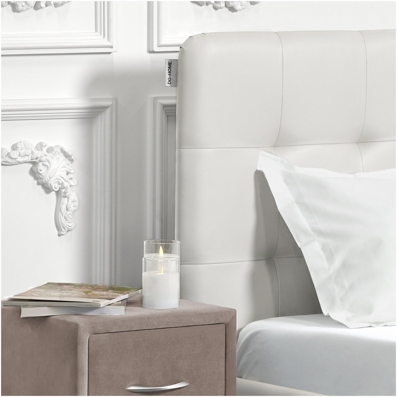 Кровать двуспальная с подъемным механизмом и ящиком для белья 180х200 белая "Наоми" - изображение 4