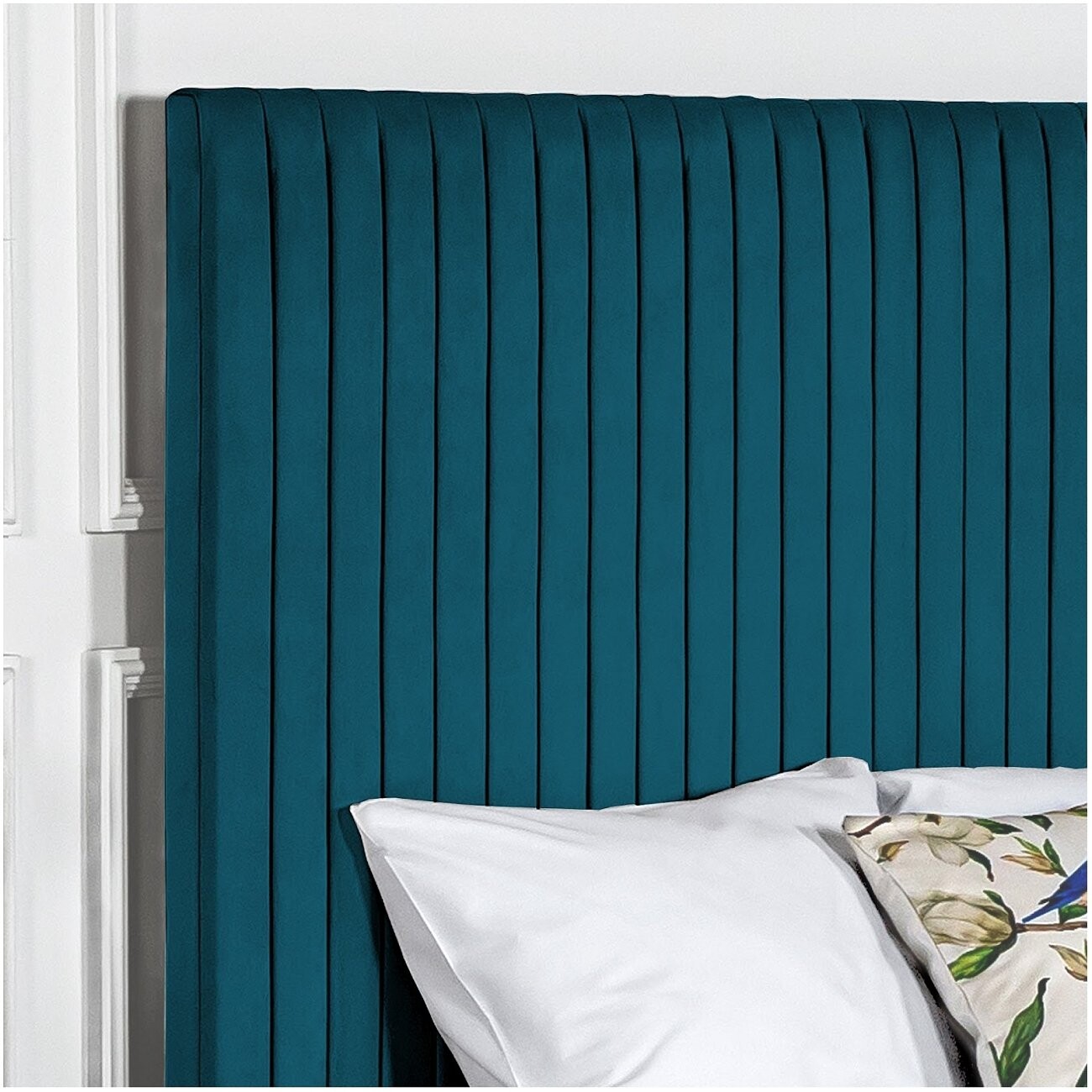 Кровать двуспальная с подъемным механизмом и ящиком для белья 180х200 изумрудная Amore - изображение 4