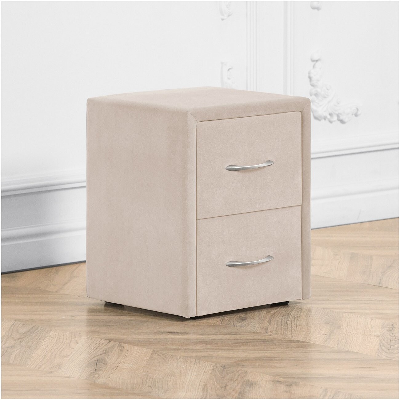 Прикроватная тумбочка с двумя ящиками кремовая Эстетика - изображение 2