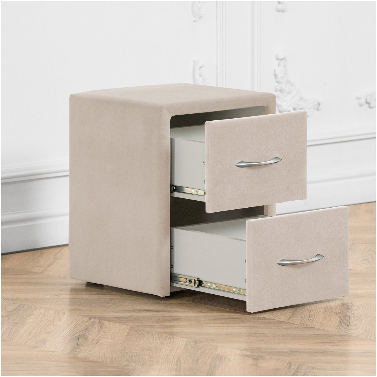Прикроватная тумбочка с двумя ящиками кремовая Эстетика - изображение 3
