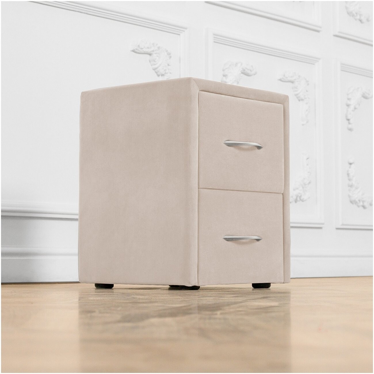Прикроватная тумбочка с двумя ящиками кремовая Эстетика - изображение 7