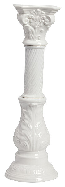 Подсвечник резной на 1 свечу H 27,7 см белый Nobitta - изображение 1