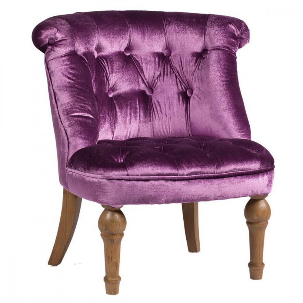 Кресло мягкое с деревянными ножками сиреневое Sophie Tufted Slipper