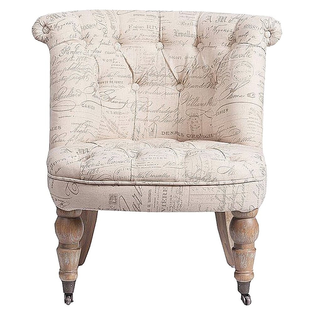 Кресло мягкое с деревянными ножками белое Sorbonne Provence