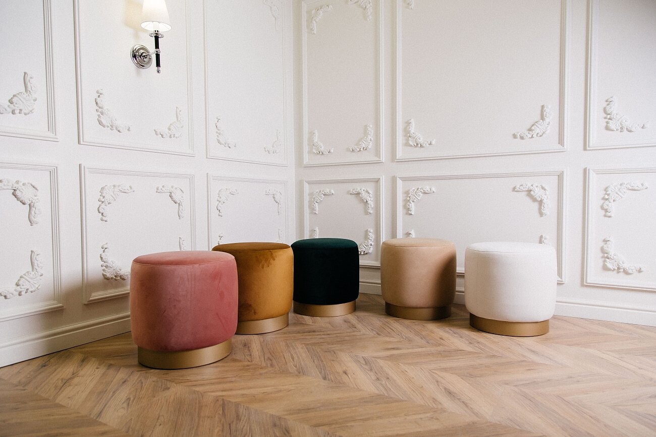 Пуф Osman горчичный с золотом - изображение 3