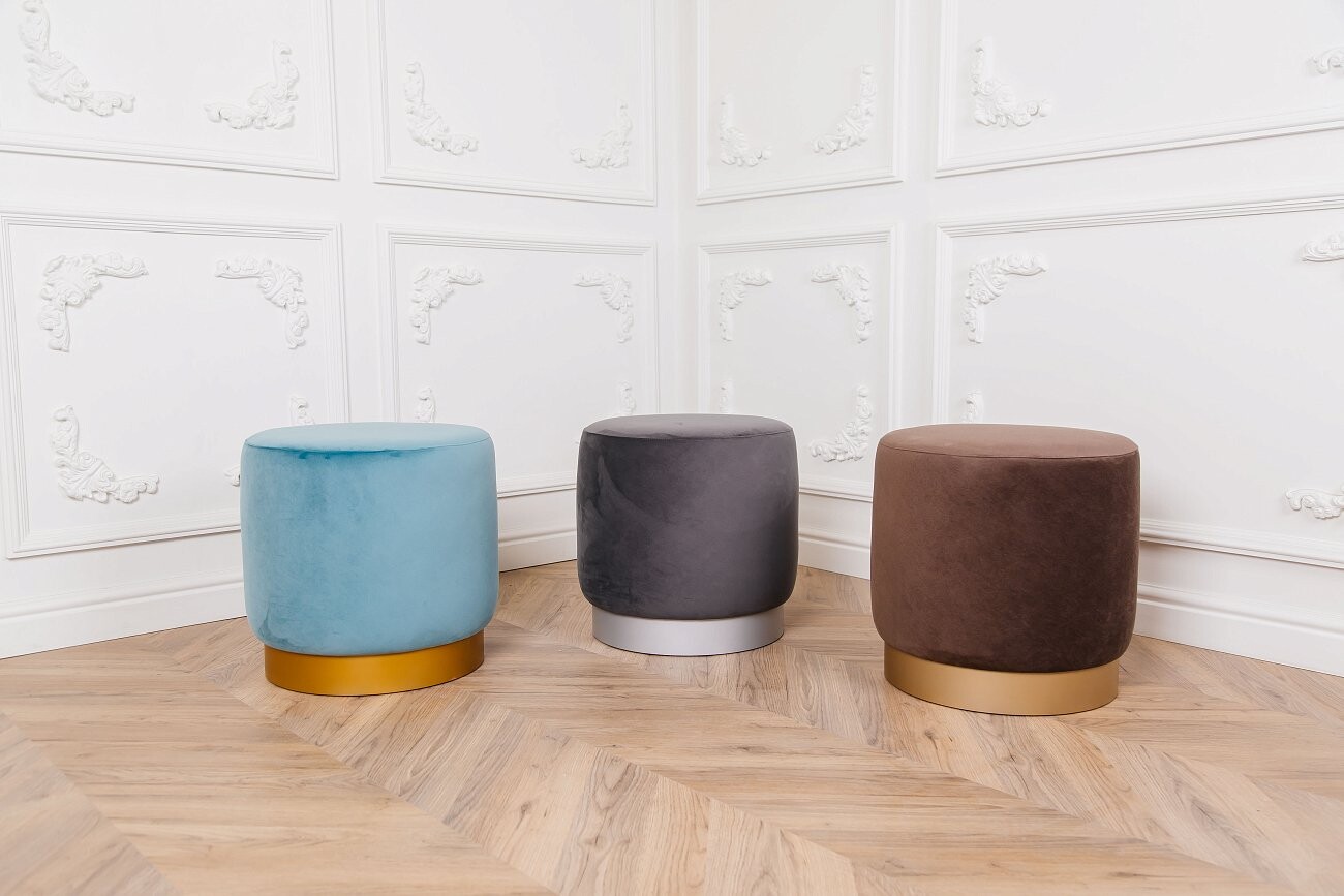 Пуф Osman горчичный с золотом - изображение 5