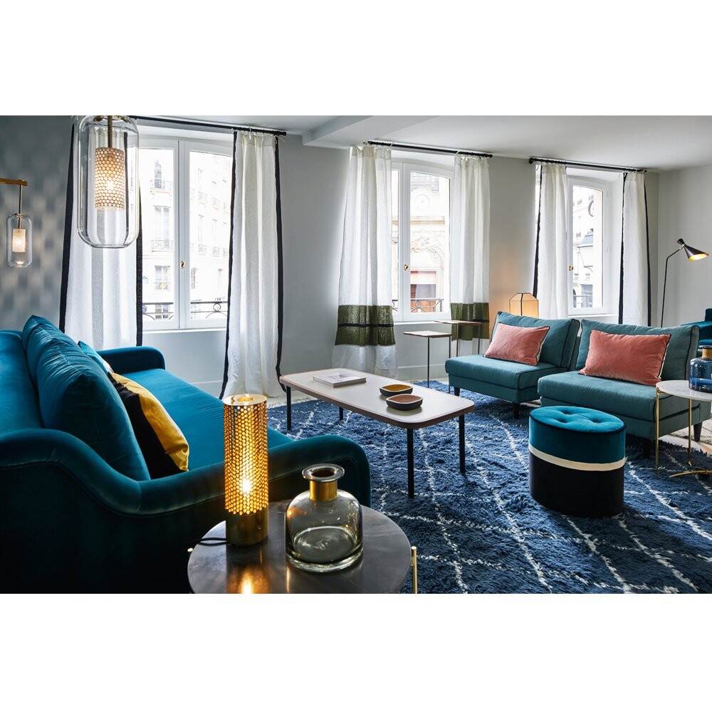 Пуф Lodry бирюзовый с черным - изображение 3