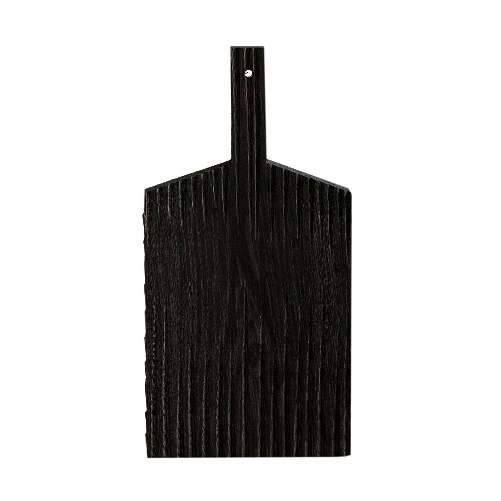 Разделочная доска деревянная прямоугольная 36 см "Мороз" черная