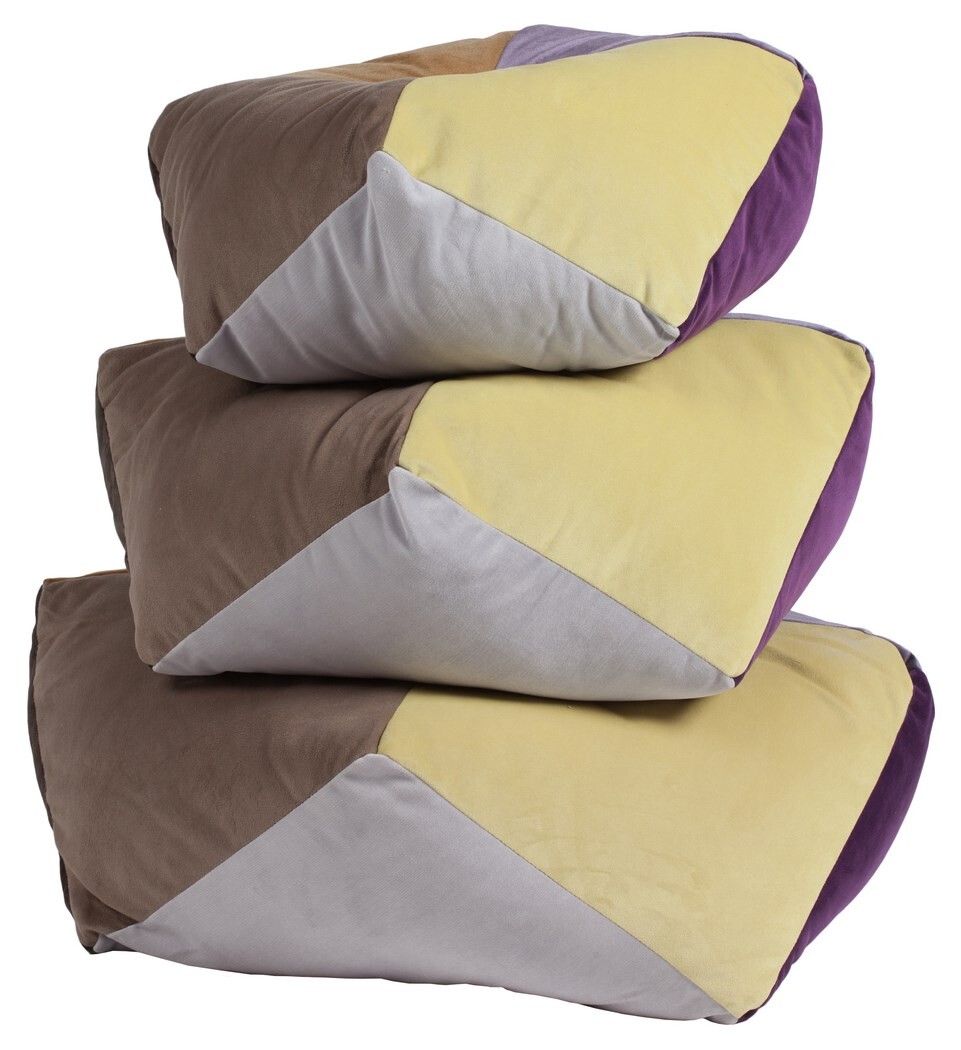 Пуфик-подушка бежево-коричневый Liron, 3 штуки - изображение 2