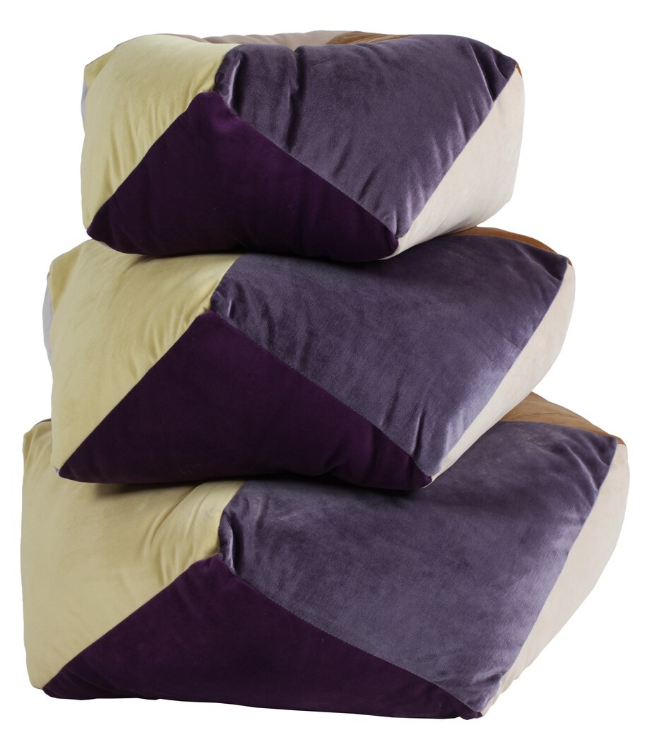 Пуфик-подушка бежево-коричневый Liron, 3 штуки - изображение 3