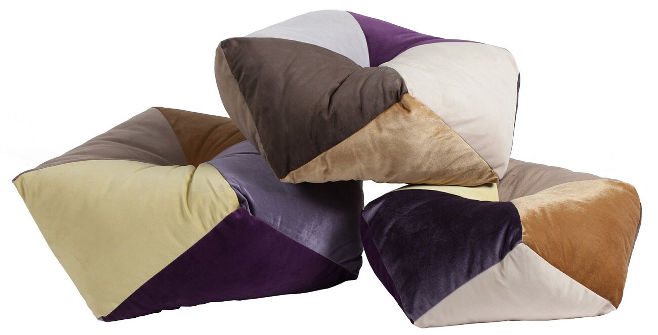 Пуфик-подушка бежево-коричневый Liron, 3 штуки - изображение 4