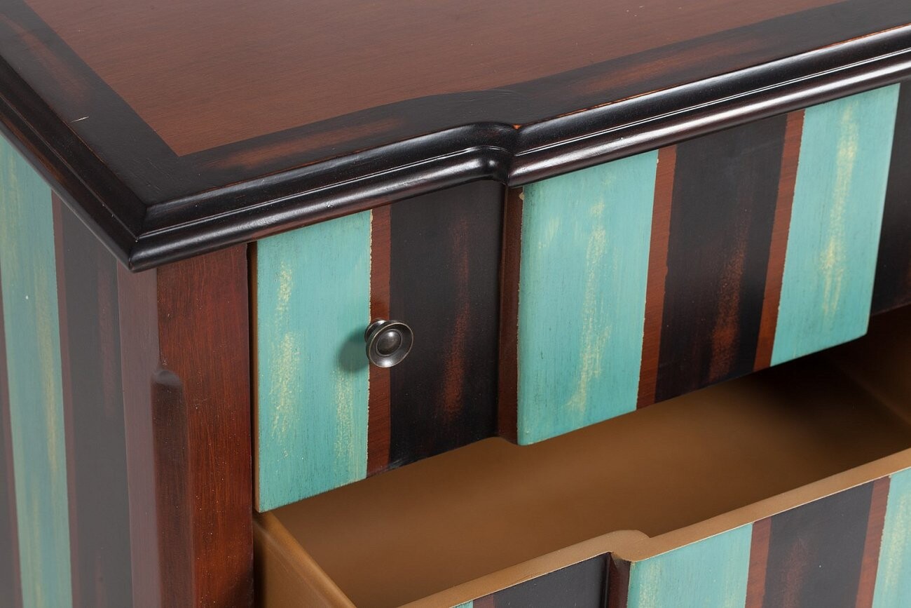 Комод деревянный с 2 ящиками в полоску Altertum - изображение 3