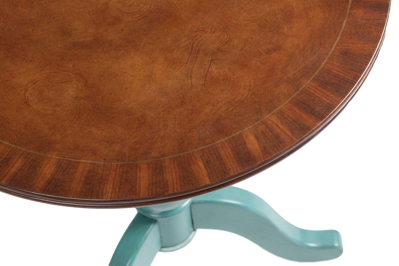 Приставной столик круглый с фигурной зеленой ножкой 60 см Lorenco - изображение 3