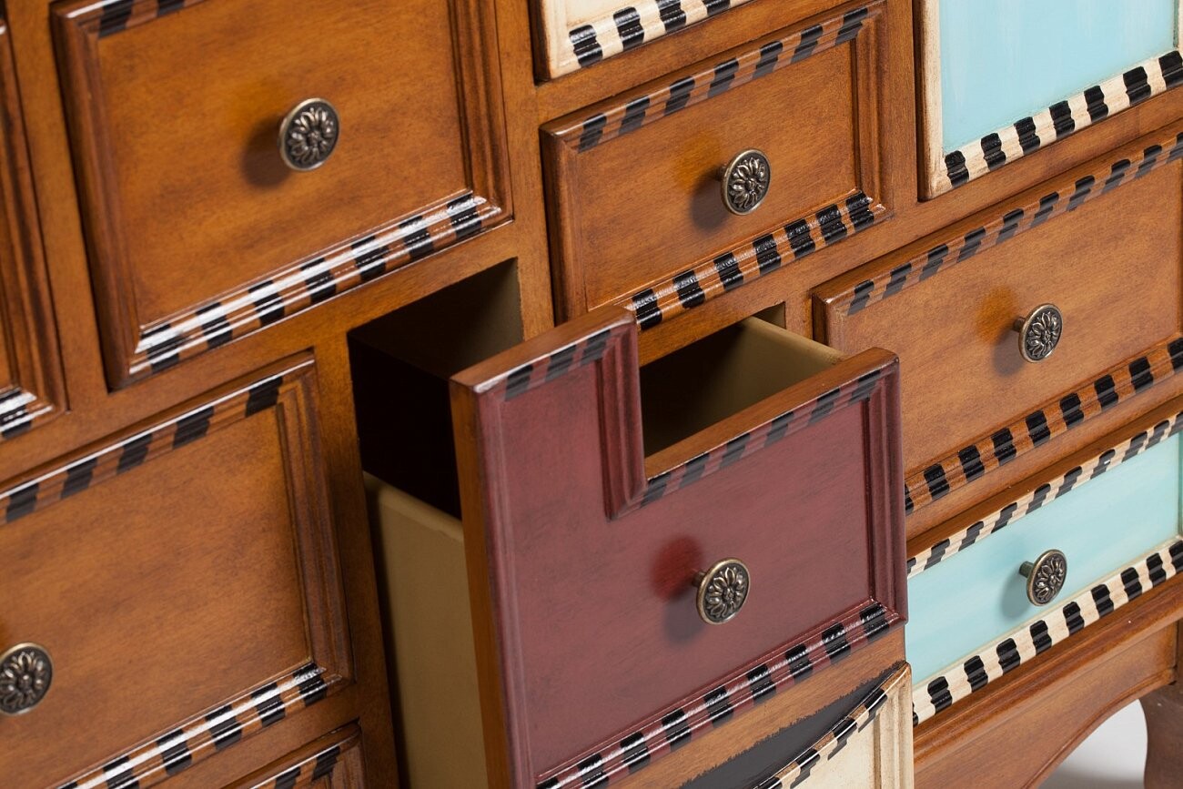 Комод деревянный с дверцами и ящиками разноцветный Anfiteatro - изображение 2