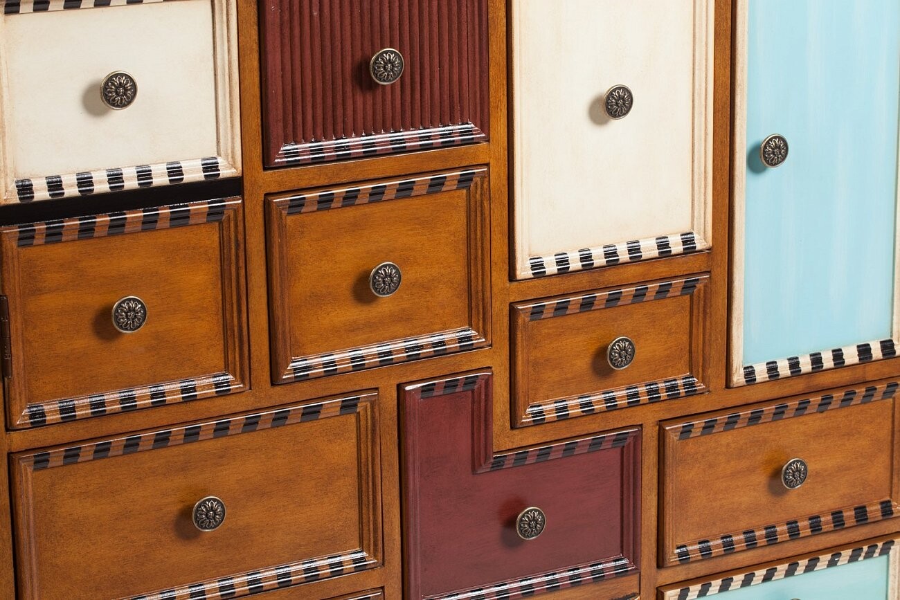 Комод деревянный с дверцами и ящиками разноцветный Anfiteatro - изображение 4