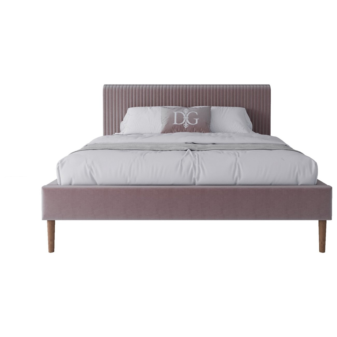 Кровать двуспальная 160х200 розовая Vittoriya - изображение 2