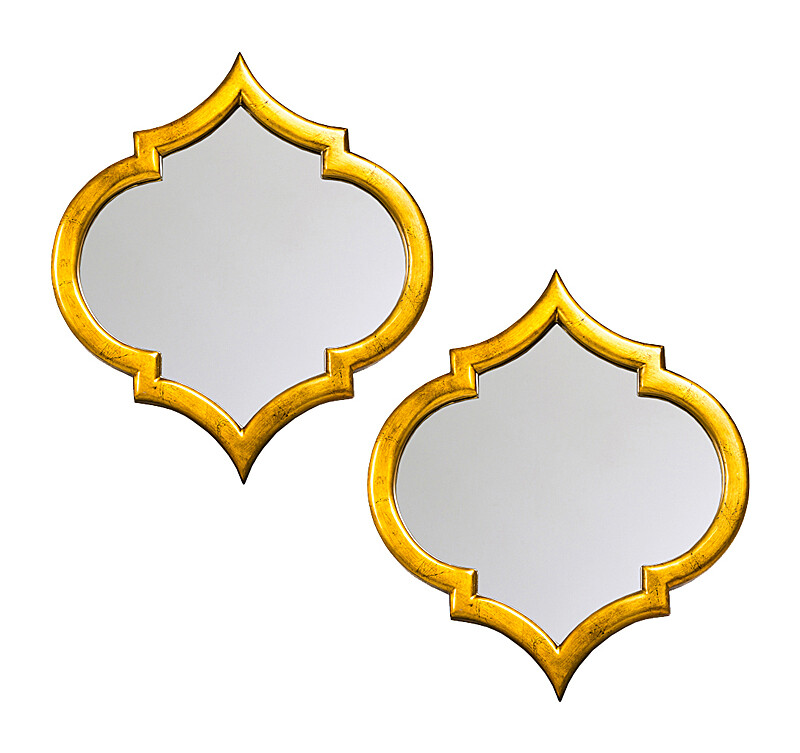 Комплект зеркал настенных золото "Доминик", 2 штуки