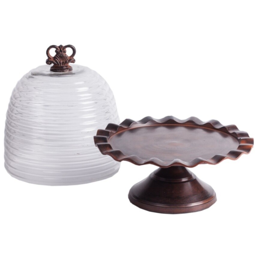 Сервировочный поднос с куполом Crystal Dome Dark Grande - изображение 2