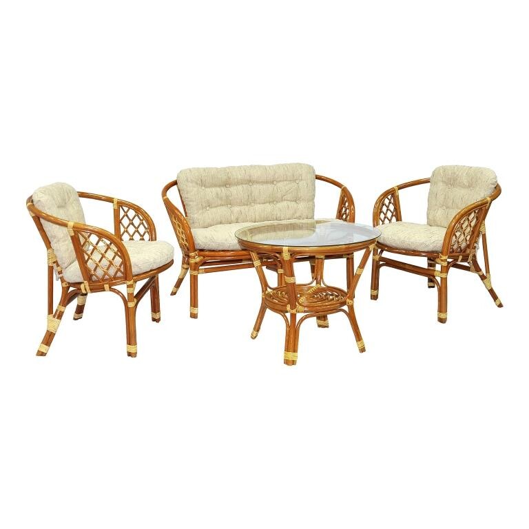 Мебель из ротанга садовая, столик и кресла на 4 персоны "Багама"