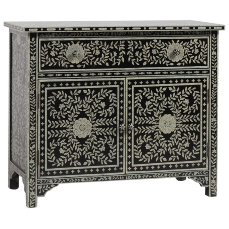 Буфет низкий черный с ручной росписью Knospessa - изображение 2
