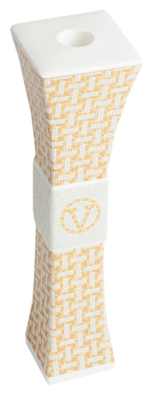 Подсвечник керамический белый с желтой мозаикой Vendetta Grande - изображение 2