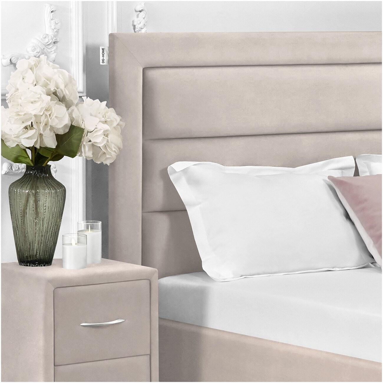 Кровать полутораспальная с подъемным механизмом и ящиком для белья 120х200 кремовая Luna - изображение 3