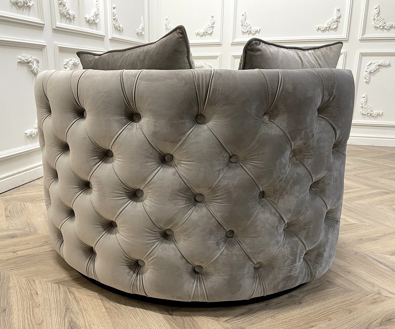 Кресло круглое синее с подушками Monroe - изображение 8