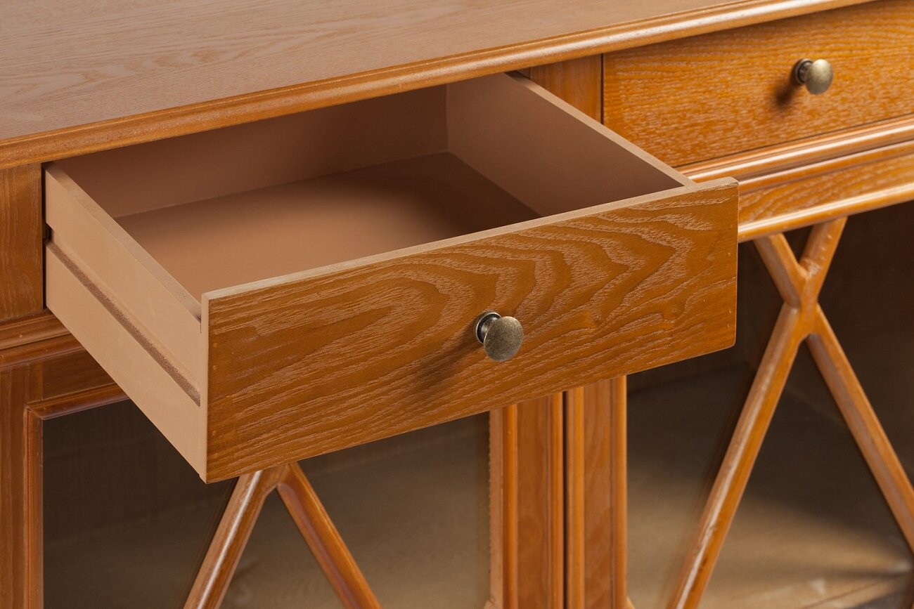 Буфет с ящиками и стеклянными дверцами коричневый Marionetta - изображение 3