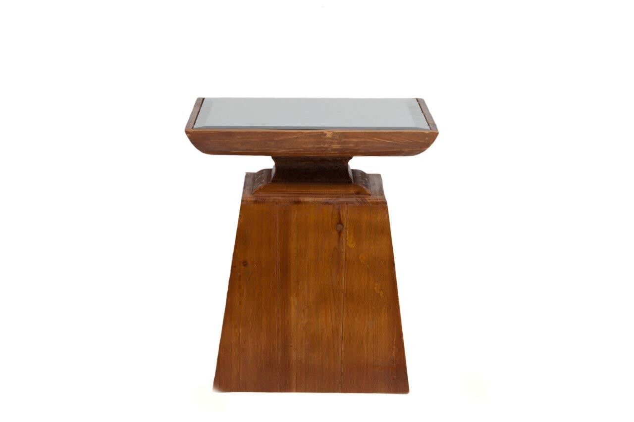 Приставной столик деревянный с зеркальным топом 38 см Pompeza - изображение 3