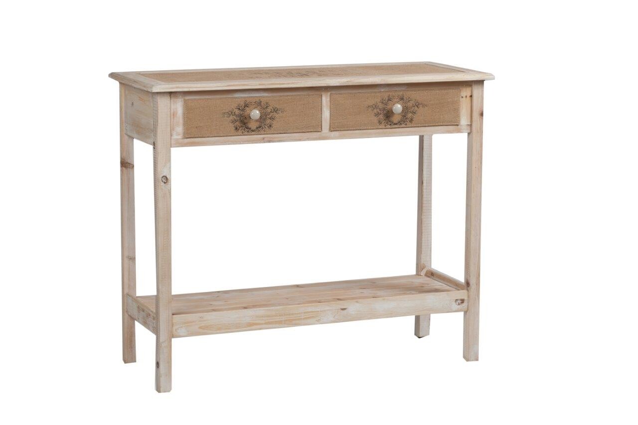 Консоль с ящиками и полкой дерево, джут Leticia - изображение 2