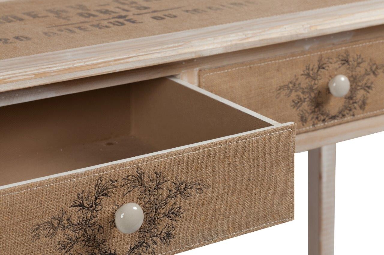 Консоль с ящиками и полкой дерево, джут Leticia - изображение 3