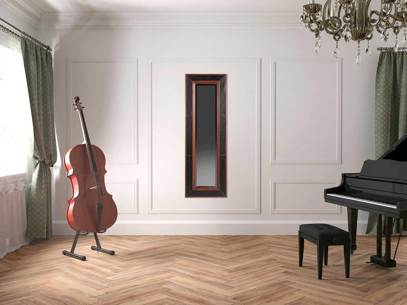 Зеркало прямоугольное настенное коричневое Porzione - изображение 5