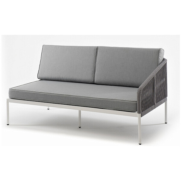 Модуль дивана двухместный левый из роупа с подушками серый "Канны" - изображение 1