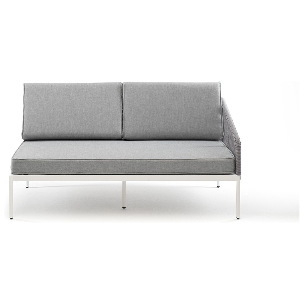 Модуль дивана двухместный левый из роупа с подушками серый "Канны" - изображение 2